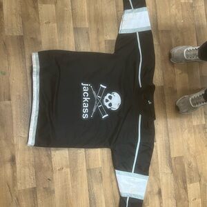 Black Authentic Autographed Bam Margera Jackass Hockey Jersey